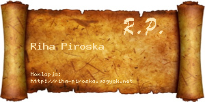 Riha Piroska névjegykártya