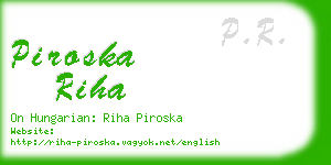 piroska riha business card